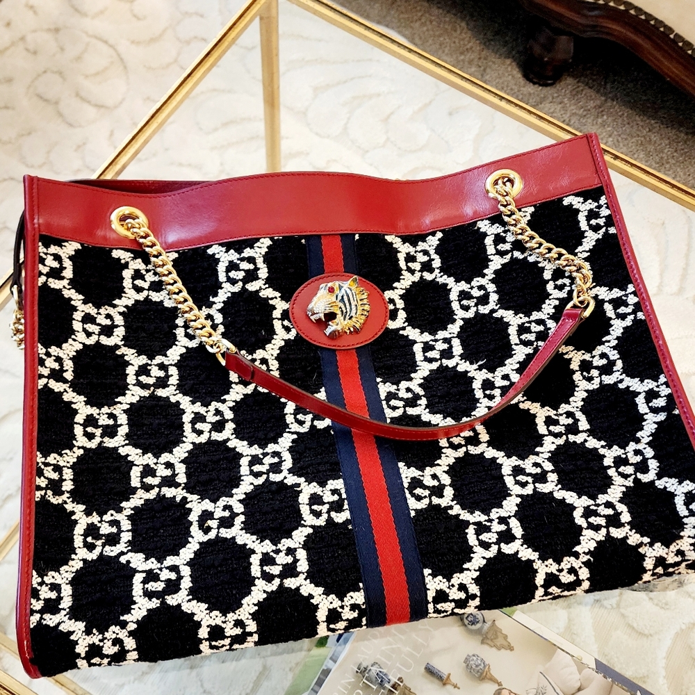 Gucci Tweed Rajah Tote